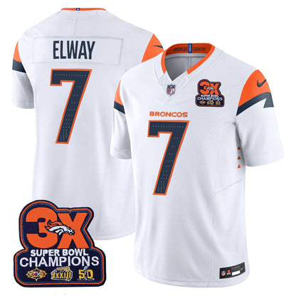 DEN 3-Time Champions Patch Vapor Limited Jersey - All Stitched