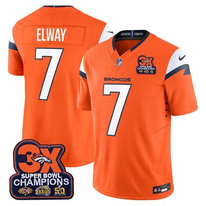 DEN 3-Time Champions Patch Vapor Limited Jersey - All Stitched