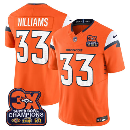 DEN 3-Time Champions Patch Vapor Limited Jersey - All Stitched