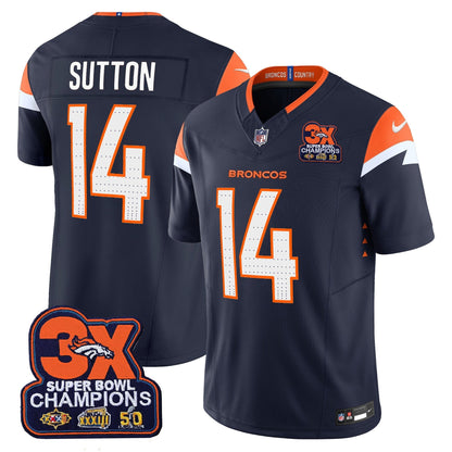 DEN 3-Time Champions Patch Vapor Limited Jersey - All Stitched