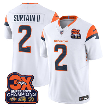 DEN 3-Time Champions Patch Vapor Limited Jersey - All Stitched