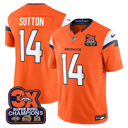 DEN 3-Time Champions Patch Vapor Limited Jersey - All Stitched