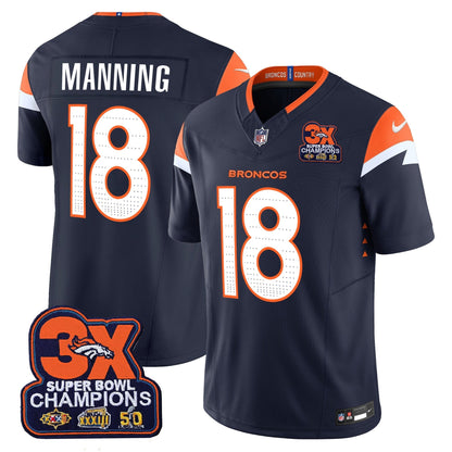 DEN 3-Time Champions Patch Vapor Limited Jersey - All Stitched