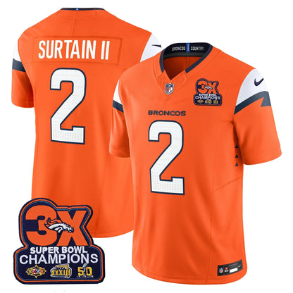 DEN 3-Time Champions Patch Vapor Limited Jersey - All Stitched