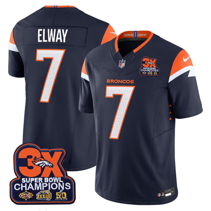 DEN 3-Time Champions Patch Vapor Limited Jersey - All Stitched