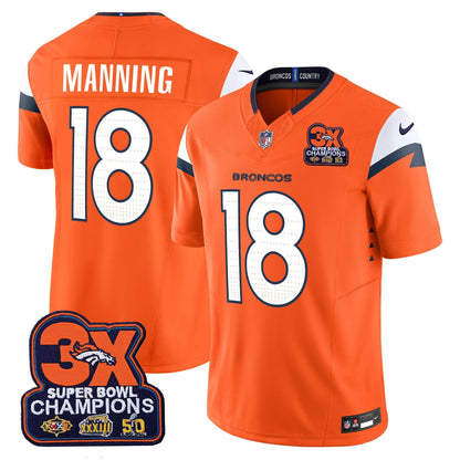 DEN 3-Time Champions Patch Vapor Limited Jersey - All Stitched