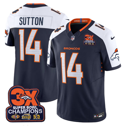 DEN 3-Time Champions Patch Vapor Limited Jersey - All Stitched
