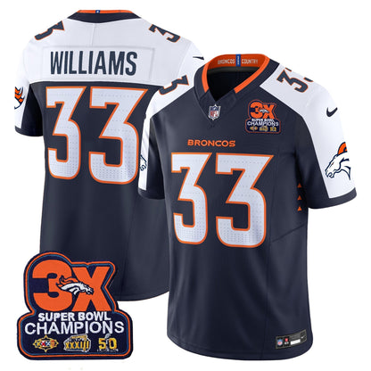 DEN 3-Time Champions Patch Vapor Limited Jersey - All Stitched