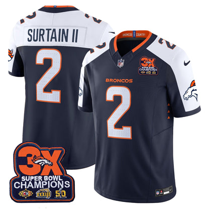 DEN 3-Time Champions Patch Vapor Limited Jersey - All Stitched