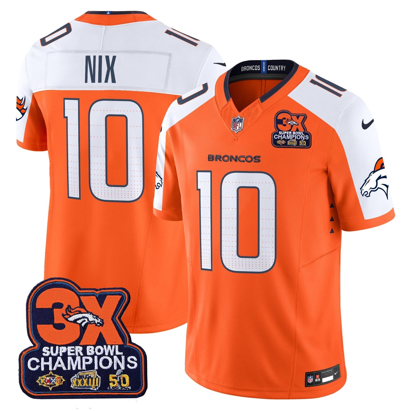 DEN 3-Time Champions Patch Vapor Limited Jersey - All Stitched