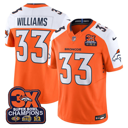 DEN 3-Time Champions Patch Vapor Limited Jersey - All Stitched