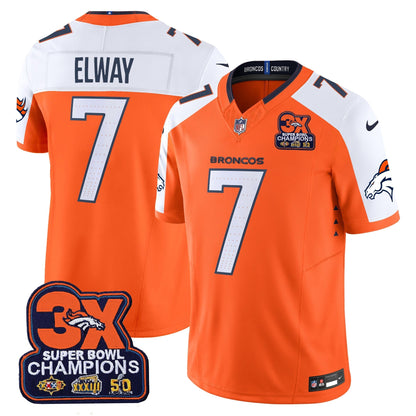 DEN 3-Time Champions Patch Vapor Limited Jersey - All Stitched