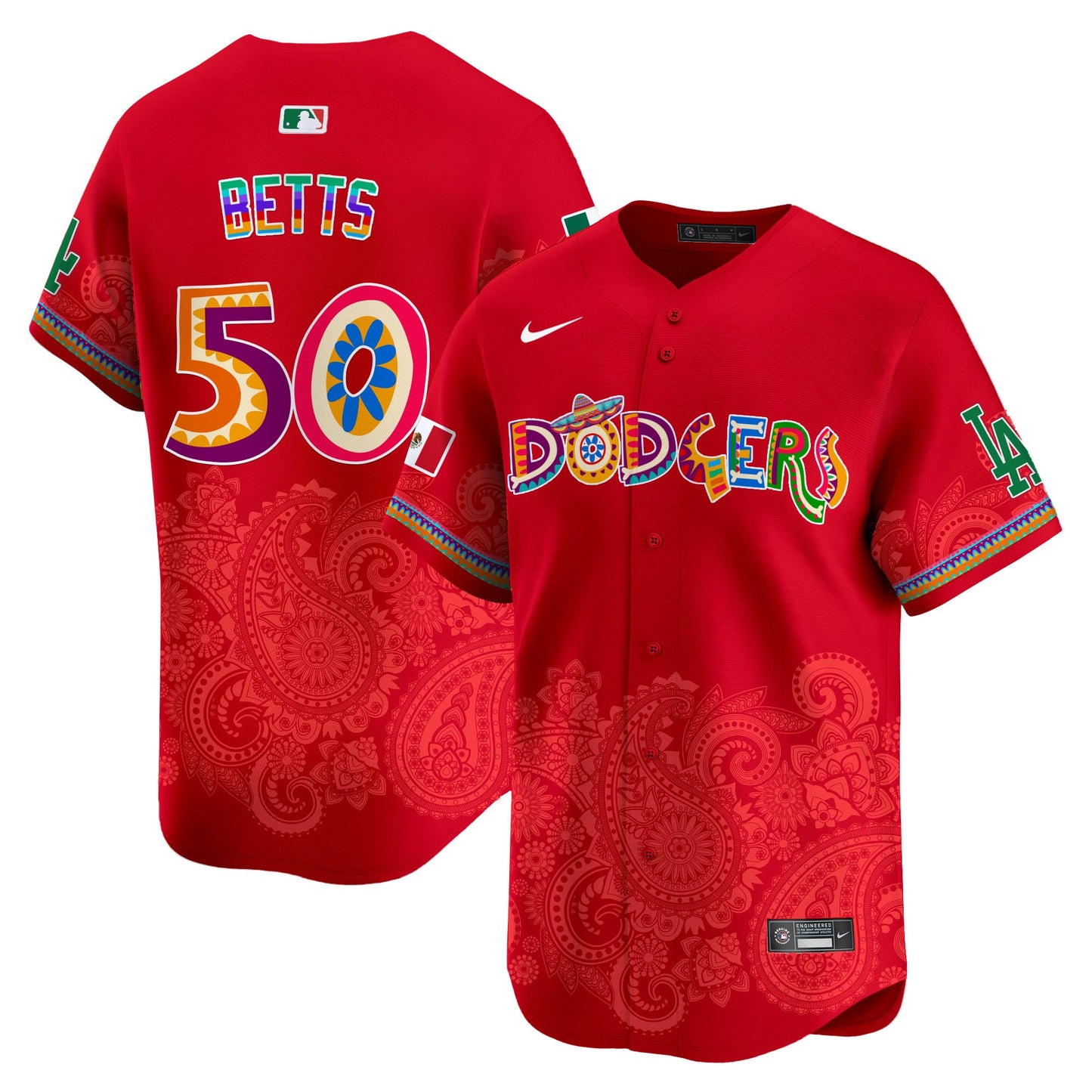 Los Angeles Dodgers Paisley Mexico Vapor Premier Limited Jersey - Printed