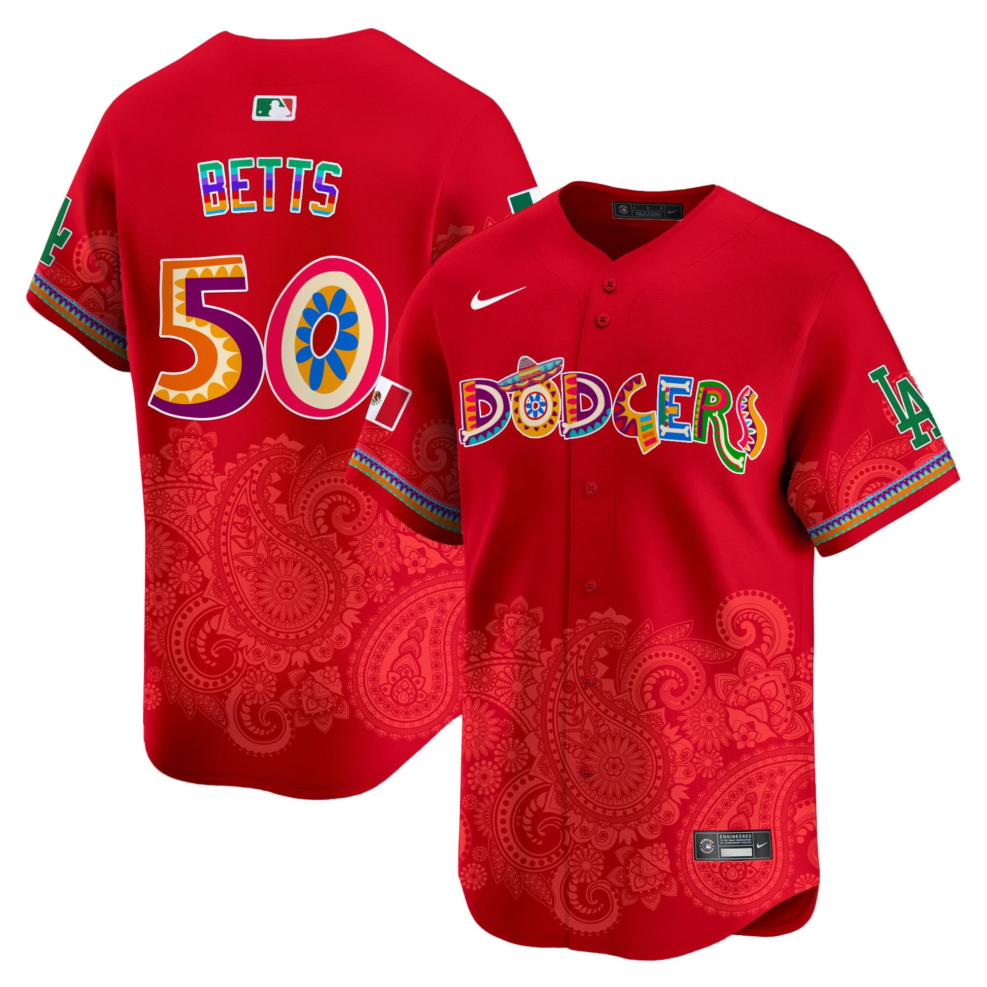 Los Angeles Dodgers Paisley Mexico Vapor Premier Limited Jersey - Printed