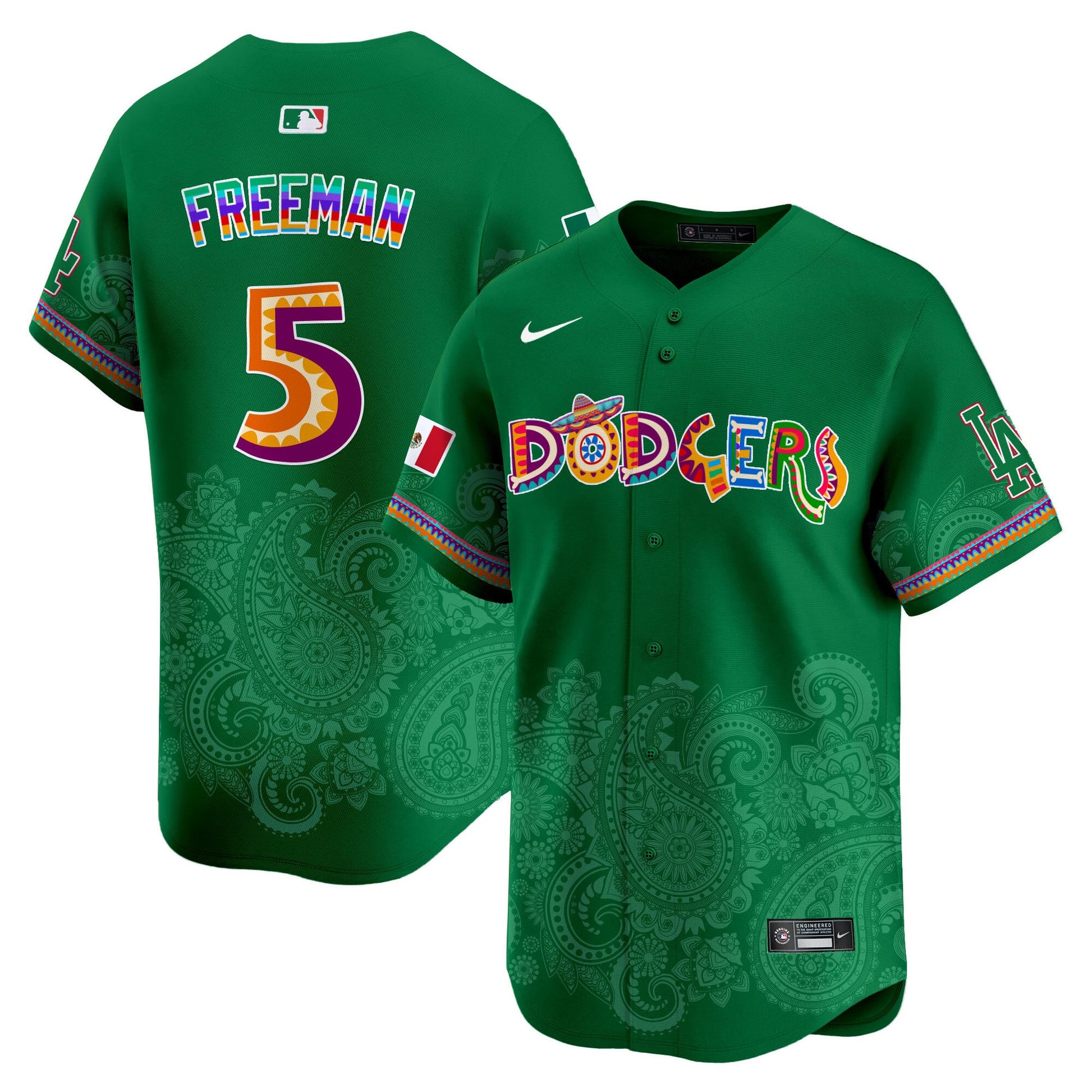 Los Angeles Dodgers Paisley Mexico Vapor Premier Limited Jersey - Printed
