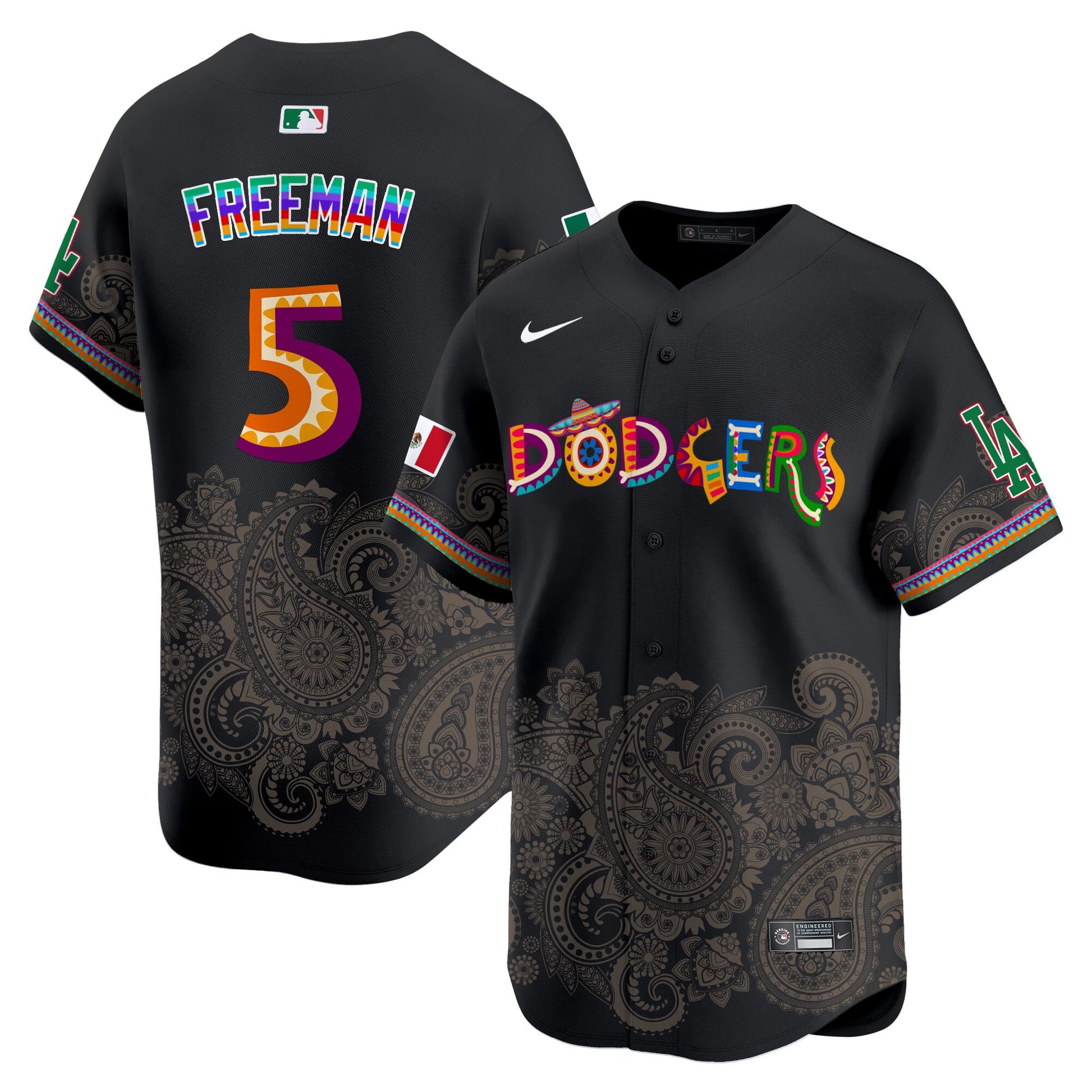 Los Angeles Dodgers Paisley Mexico Vapor Premier Limited Jersey - Printed