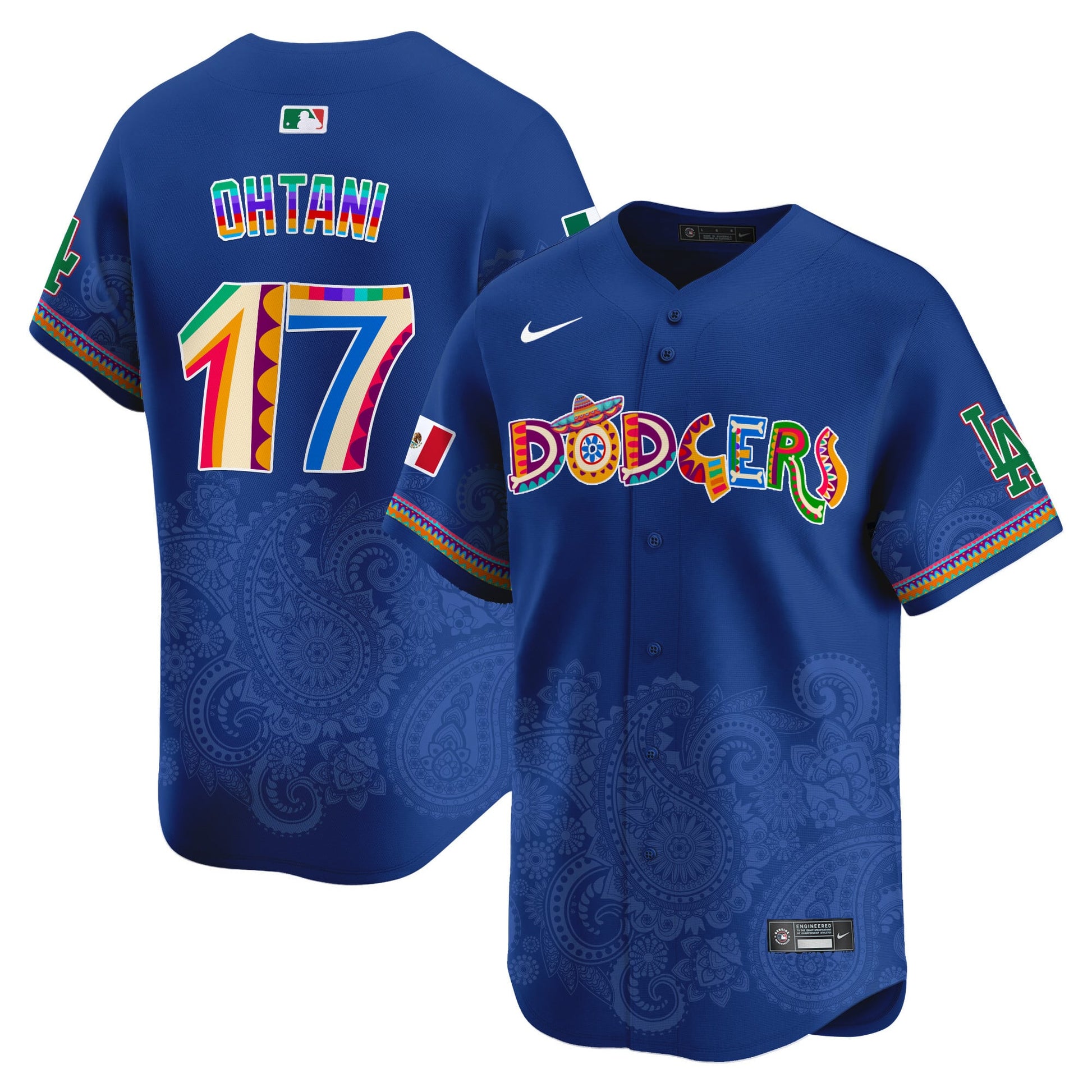 Los Angeles Dodgers Paisley Mexico Vapor Premier Limited Jersey - Printed