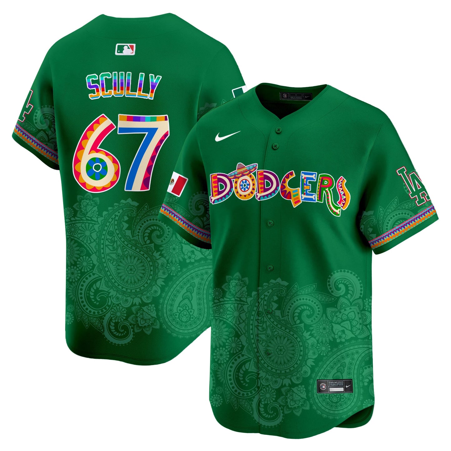Los Angeles Dodgers Paisley Mexico Vapor Premier Limited Jersey - Printed