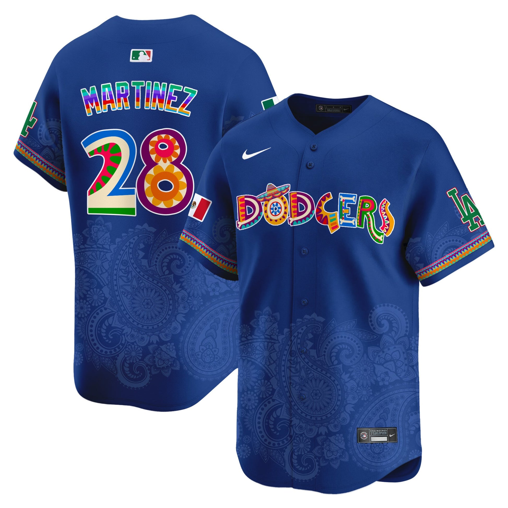 Los Angeles Dodgers Paisley Mexico Vapor Premier Limited Jersey - Printed