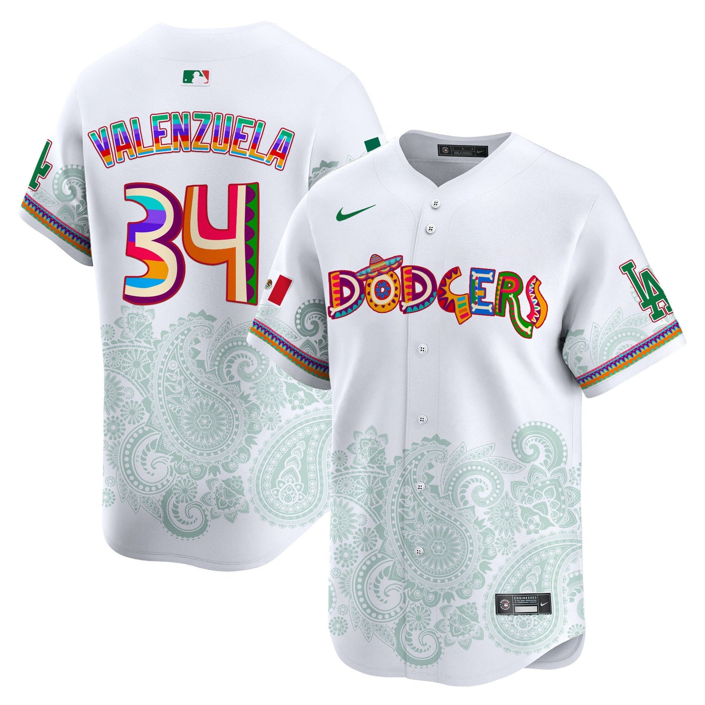Los Angeles Dodgers Paisley Mexico Vapor Premier Limited Jersey - Printed