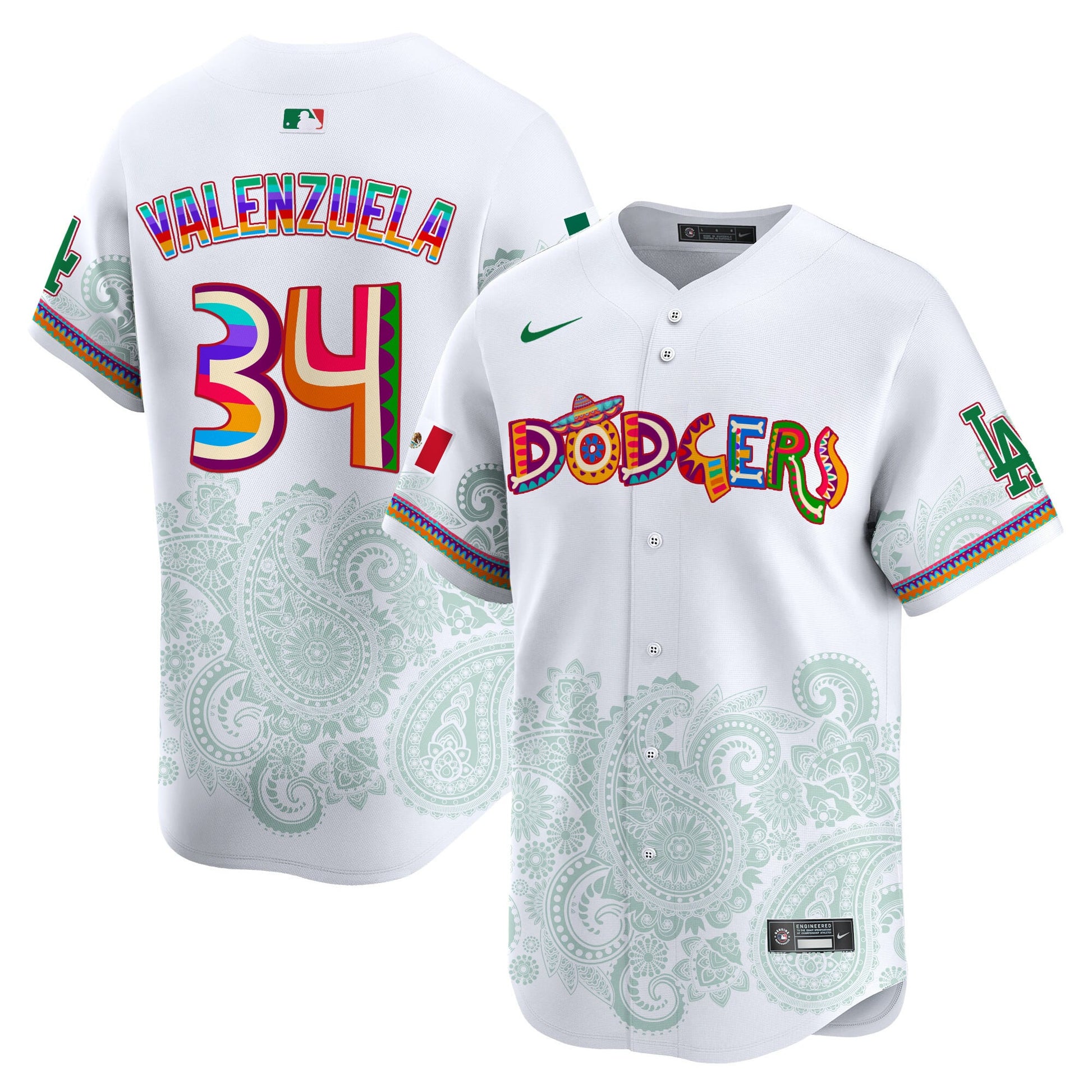 Los Angeles Dodgers Paisley Mexico Vapor Premier Limited Jersey - Printed