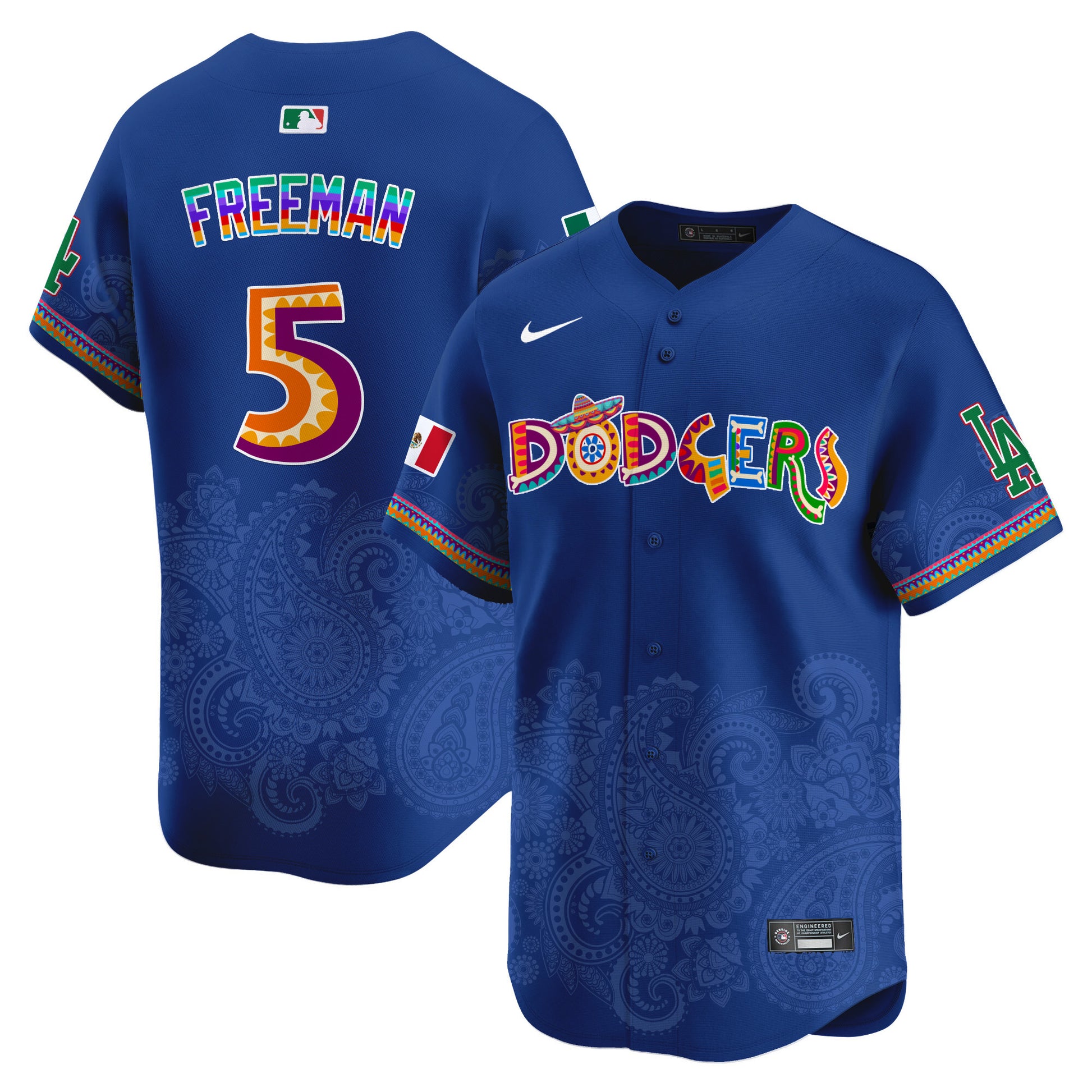 Los Angeles Dodgers Paisley Mexico Vapor Premier Limited Jersey - Printed