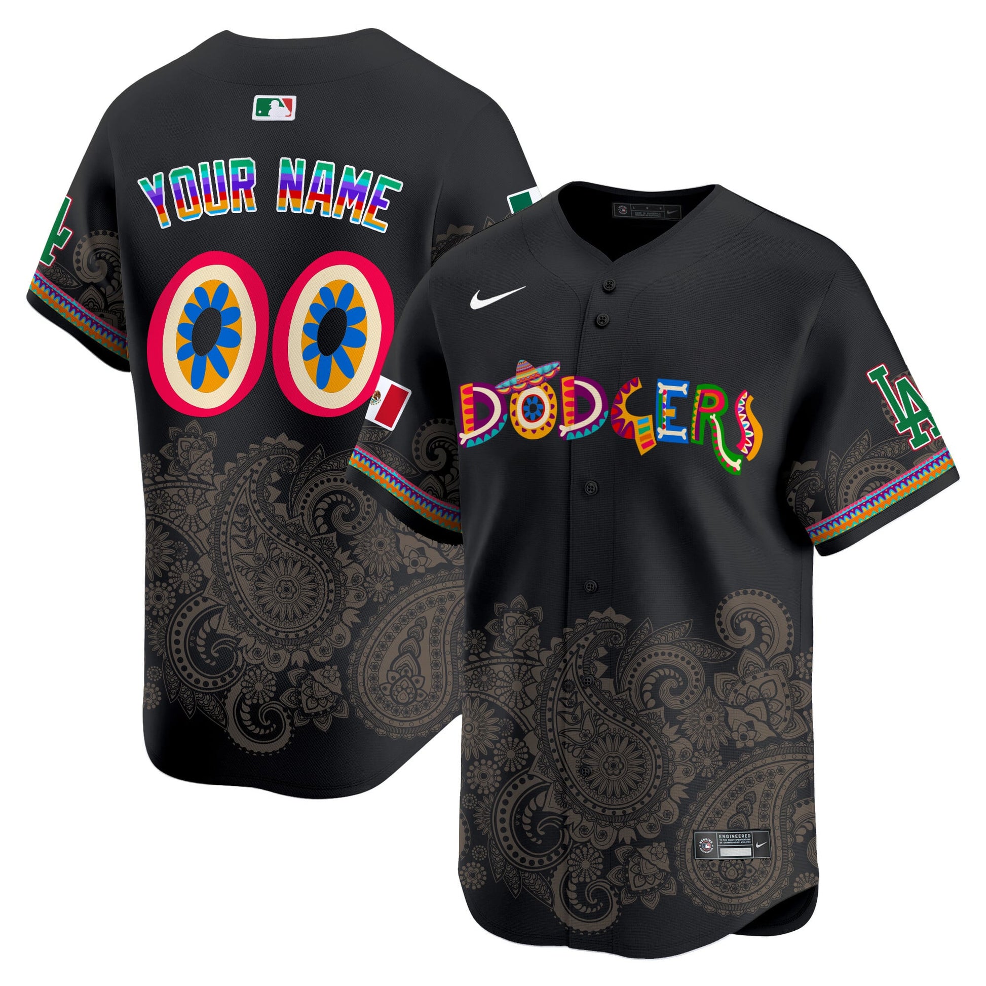 Los Angeles Dodgers Paisley Mexico Vapor Premier Limited Custom Jersey - Printed