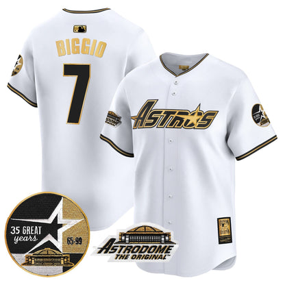 Astros 1999 Throwback 35th & Astrodome Patch Vapor Premier Limited Jersey V3 - All Stitched
