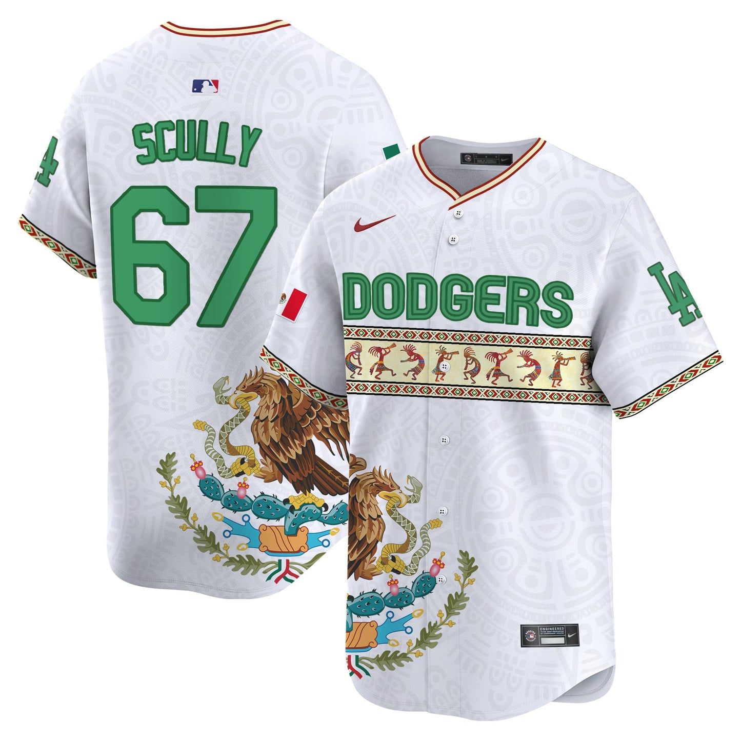 Los Angeles Dodgers Mexico Aztec Vapor Premier Limited Jersey V2 - Printed
