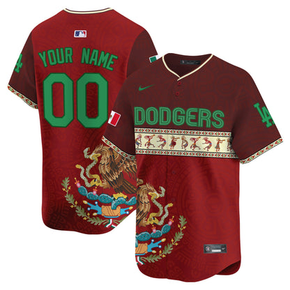 Los Angeles Dodgers Mexico Aztec Vapor Premier Limited Custom Jersey V2 - Printed