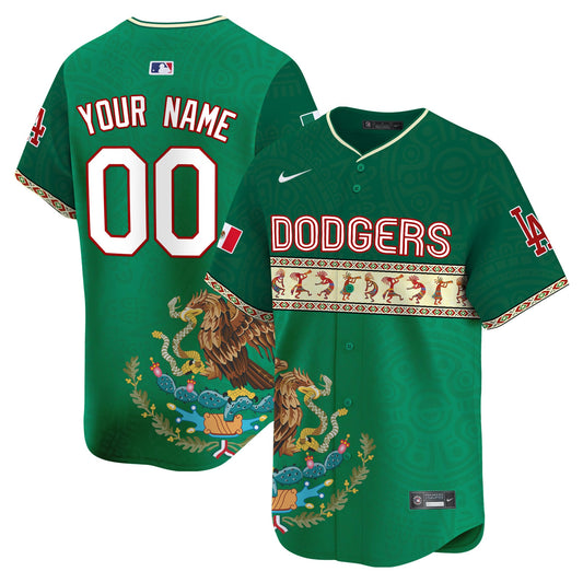 Los Angeles Dodgers Mexico Aztec Vapor Premier Limited Custom Jersey V2 - Printed
