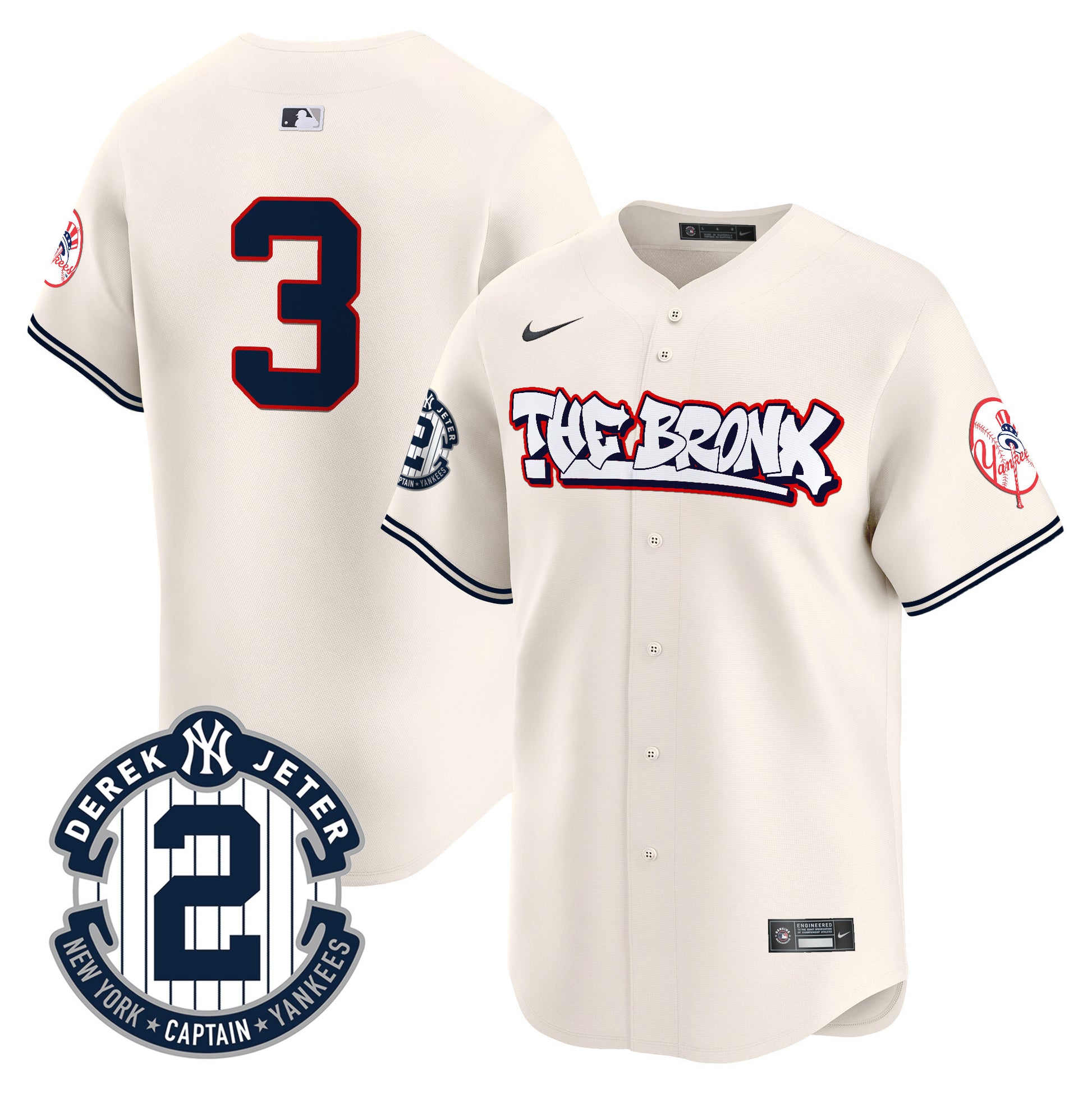 Men's New York Yankees The Bronx Graffiti Vapor Premier Limited Jersey V8 - All Stitched
