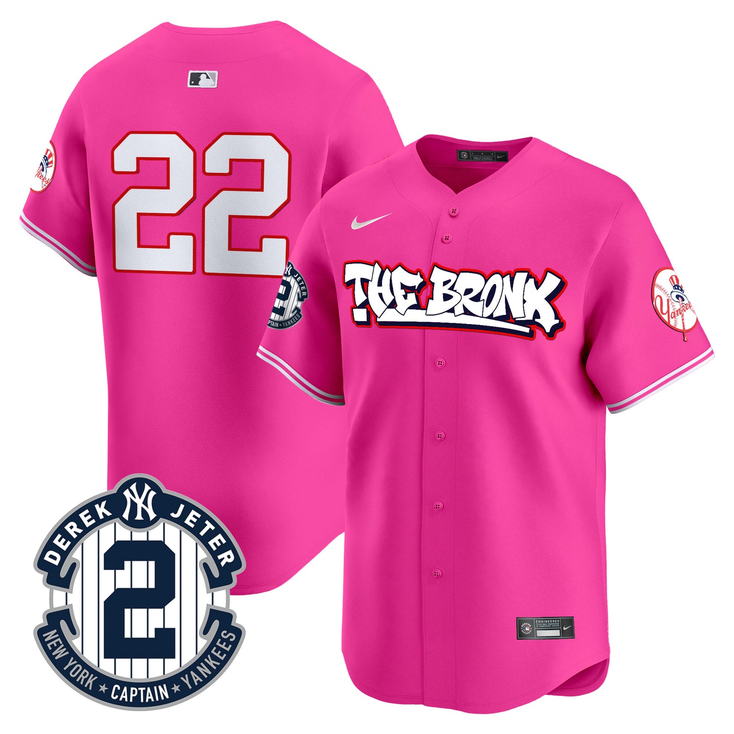 Men's New York Yankees The Bronx Graffiti Vapor Premier Limited Jersey V8 - All Stitched