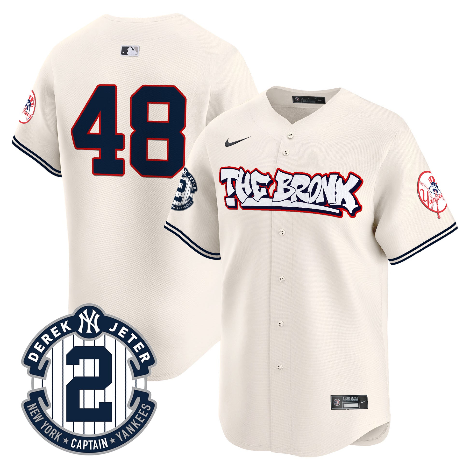 Men's New York Yankees The Bronx Graffiti Vapor Premier Limited Jersey V8 - All Stitched
