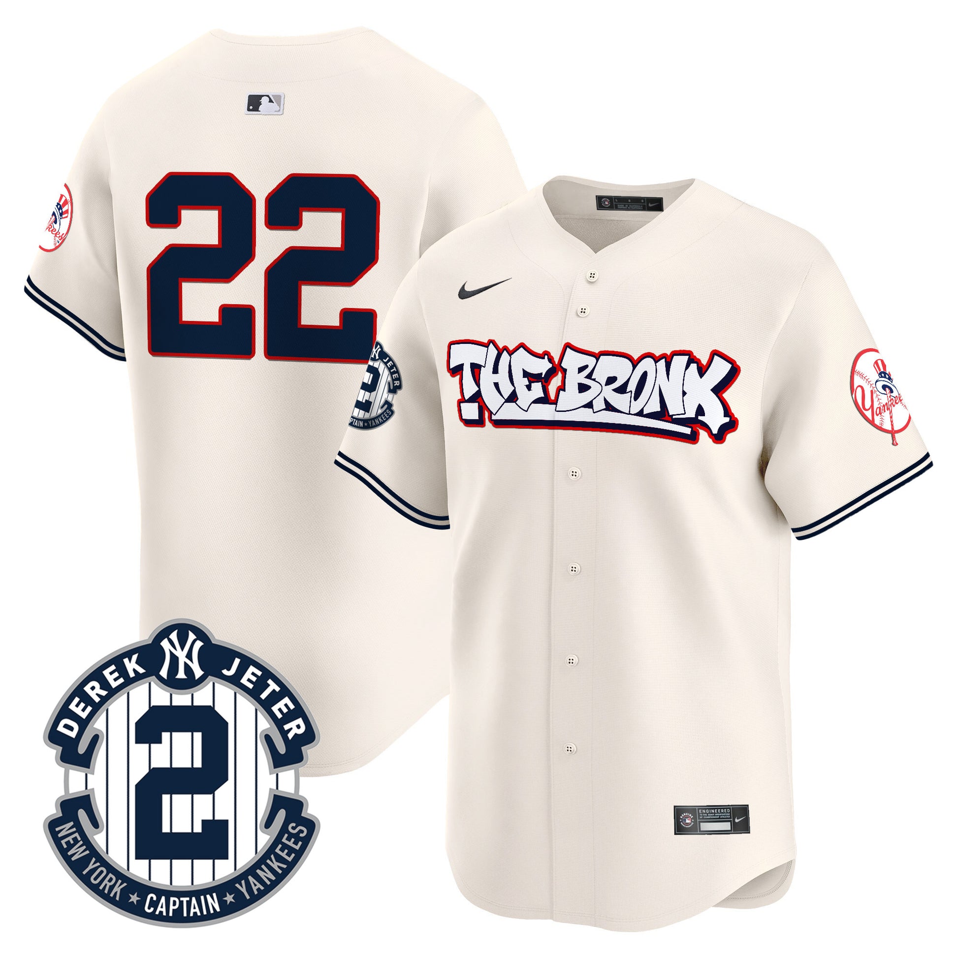 Men's New York Yankees The Bronx Graffiti Vapor Premier Limited Jersey V8 - All Stitched