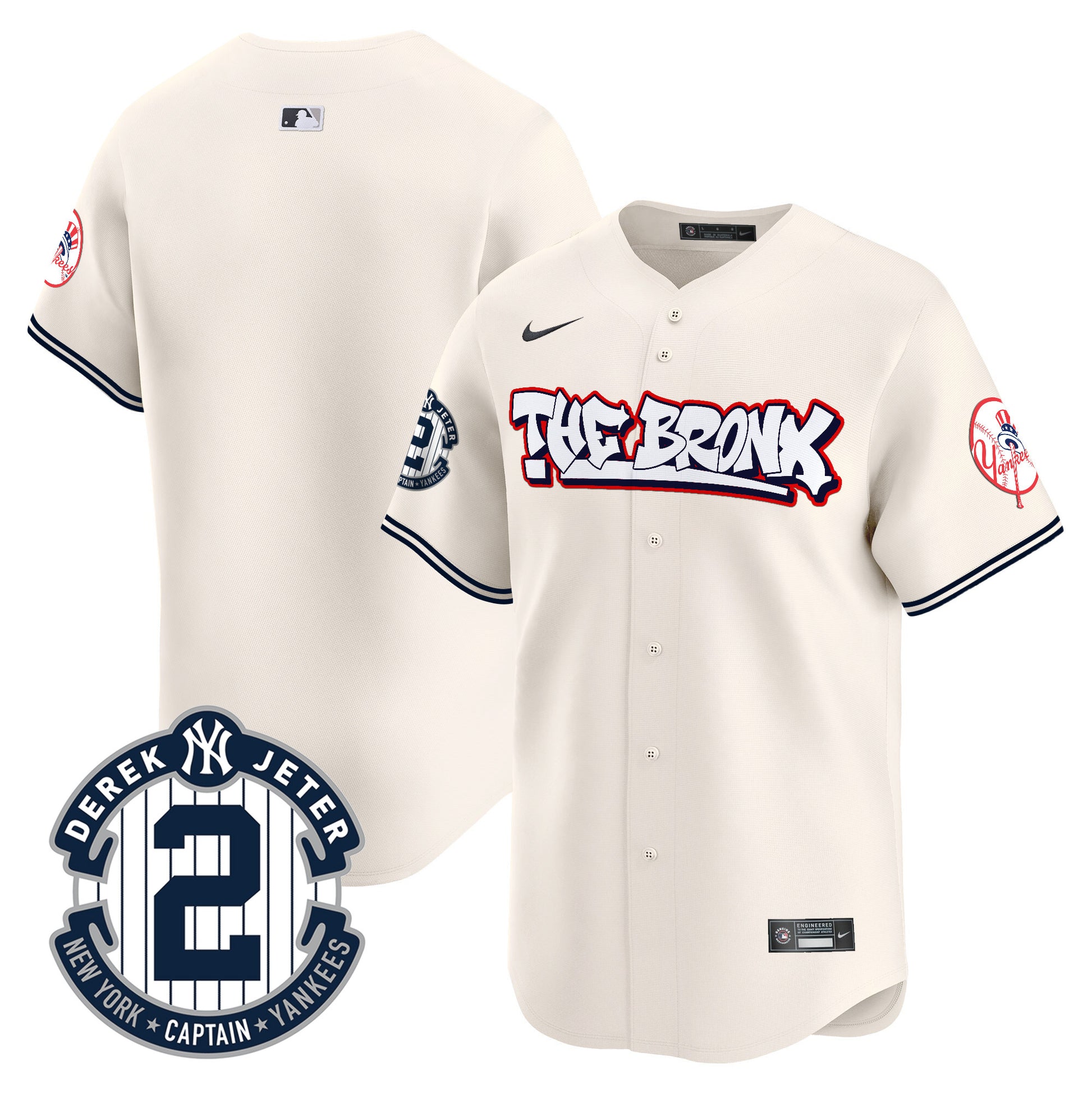 Men's New York Yankees The Bronx Graffiti Vapor Premier Limited Jersey V8 - All Stitched