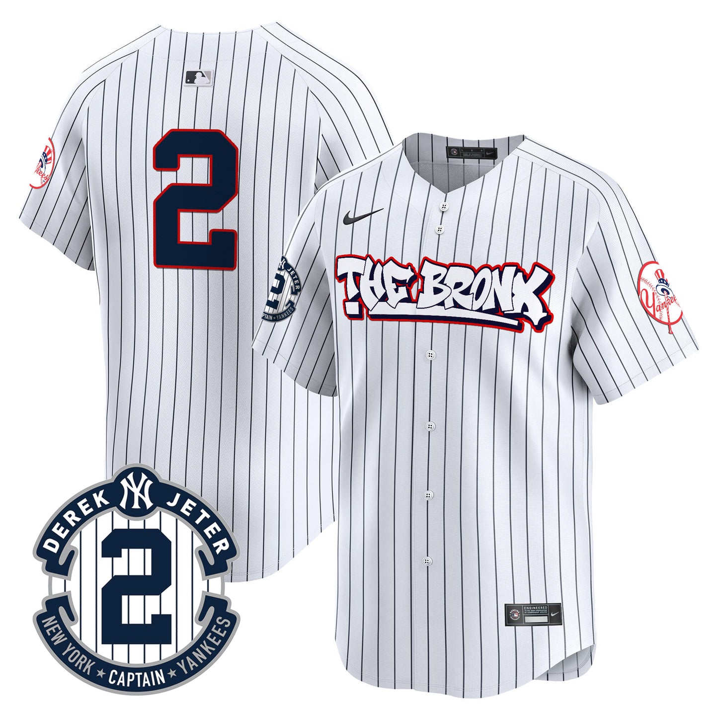 Men's New York Yankees The Bronx Graffiti Vapor Premier Limited Jersey V8 - All Stitched