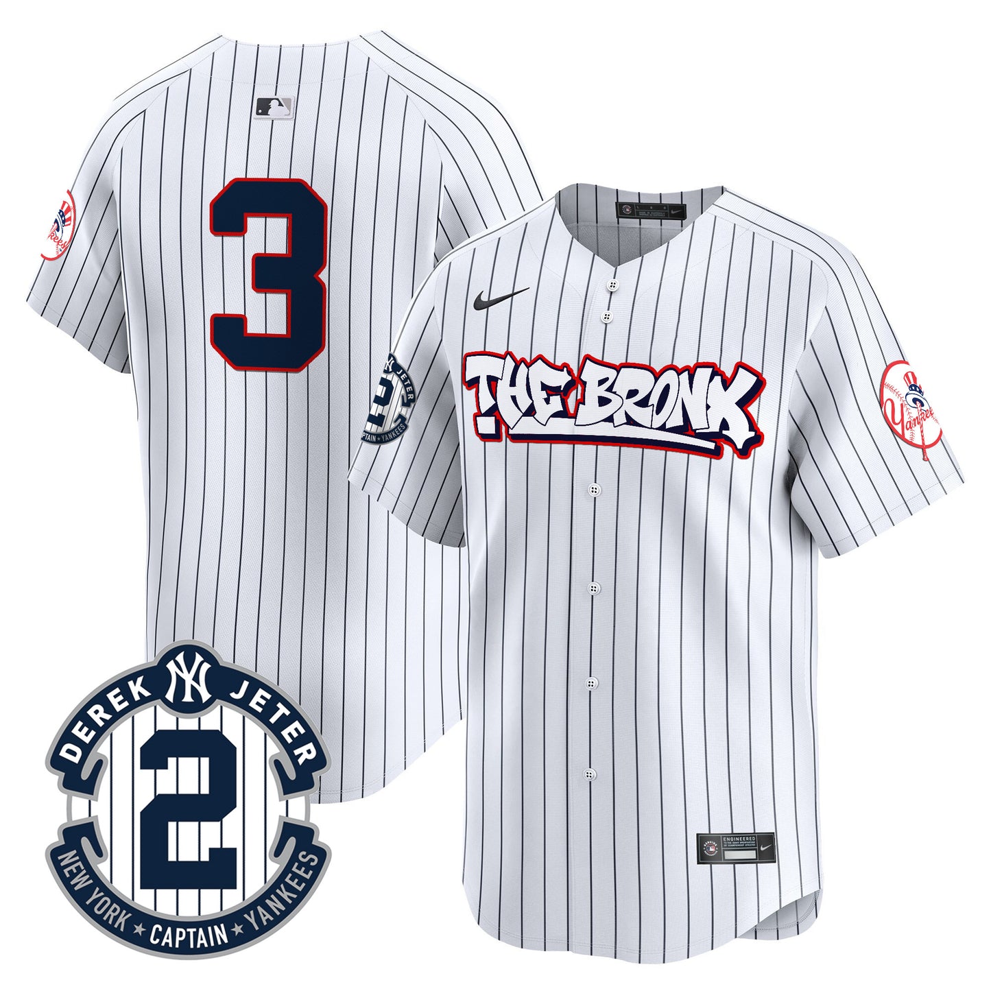 Men's New York Yankees The Bronx Graffiti Vapor Premier Limited Jersey V8 - All Stitched