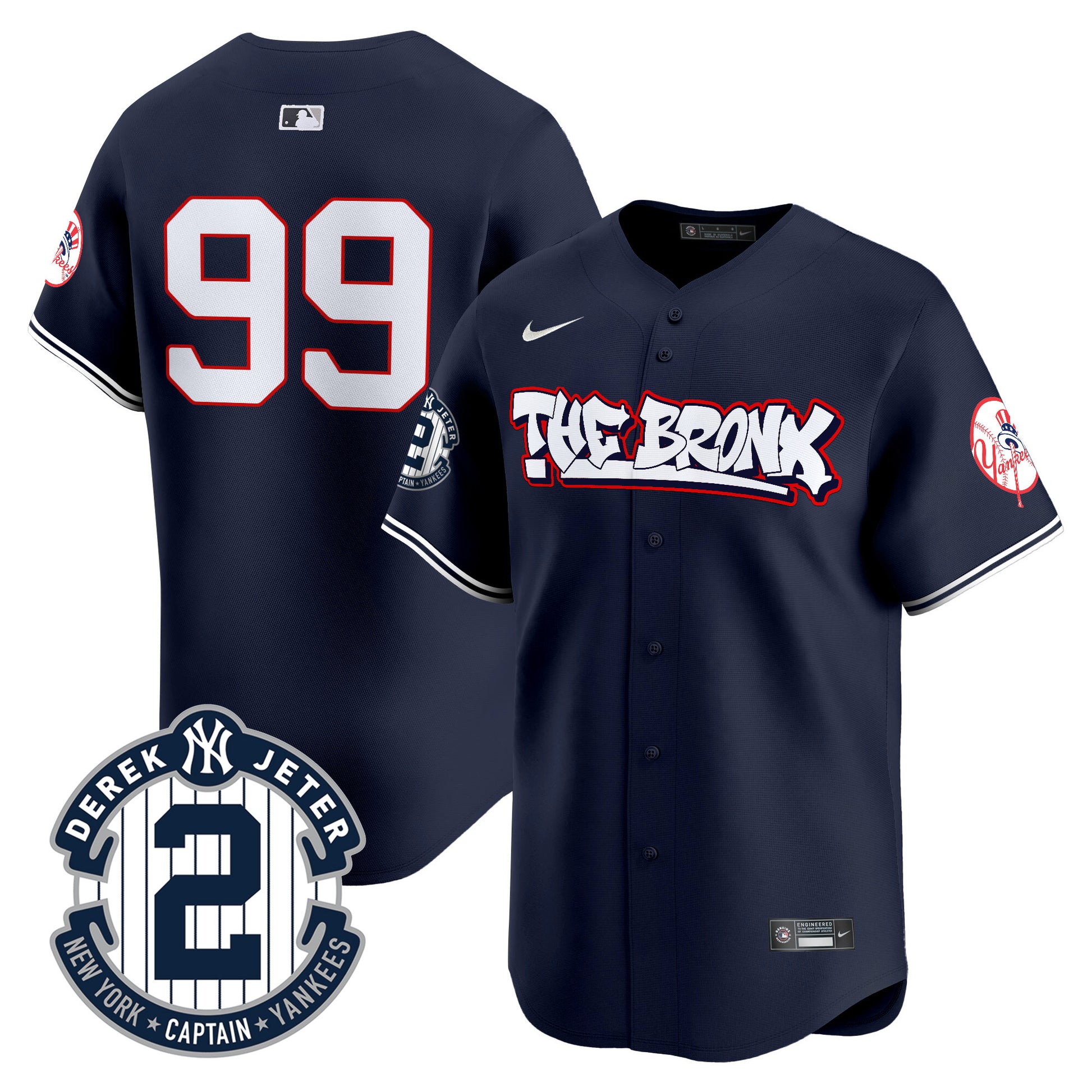 Men's New York Yankees The Bronx Graffiti Vapor Premier Limited Jersey V8 - All Stitched