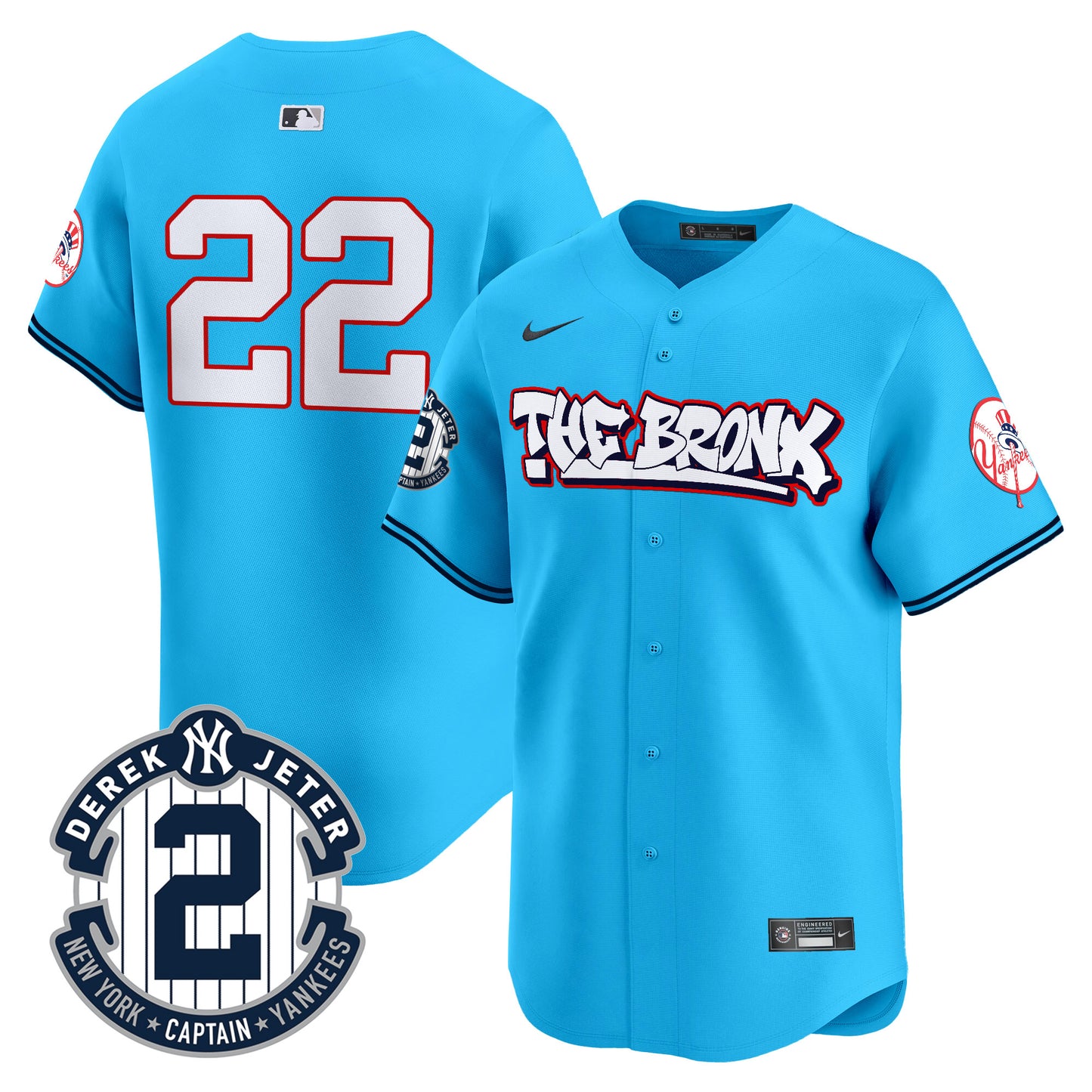 Men's New York Yankees The Bronx Graffiti Vapor Premier Limited Jersey V8 - All Stitched