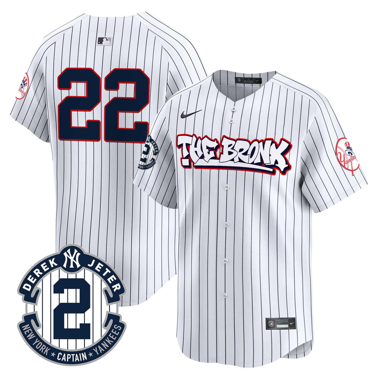 Men's New York Yankees The Bronx Graffiti Vapor Premier Limited Jersey V8 - All Stitched
