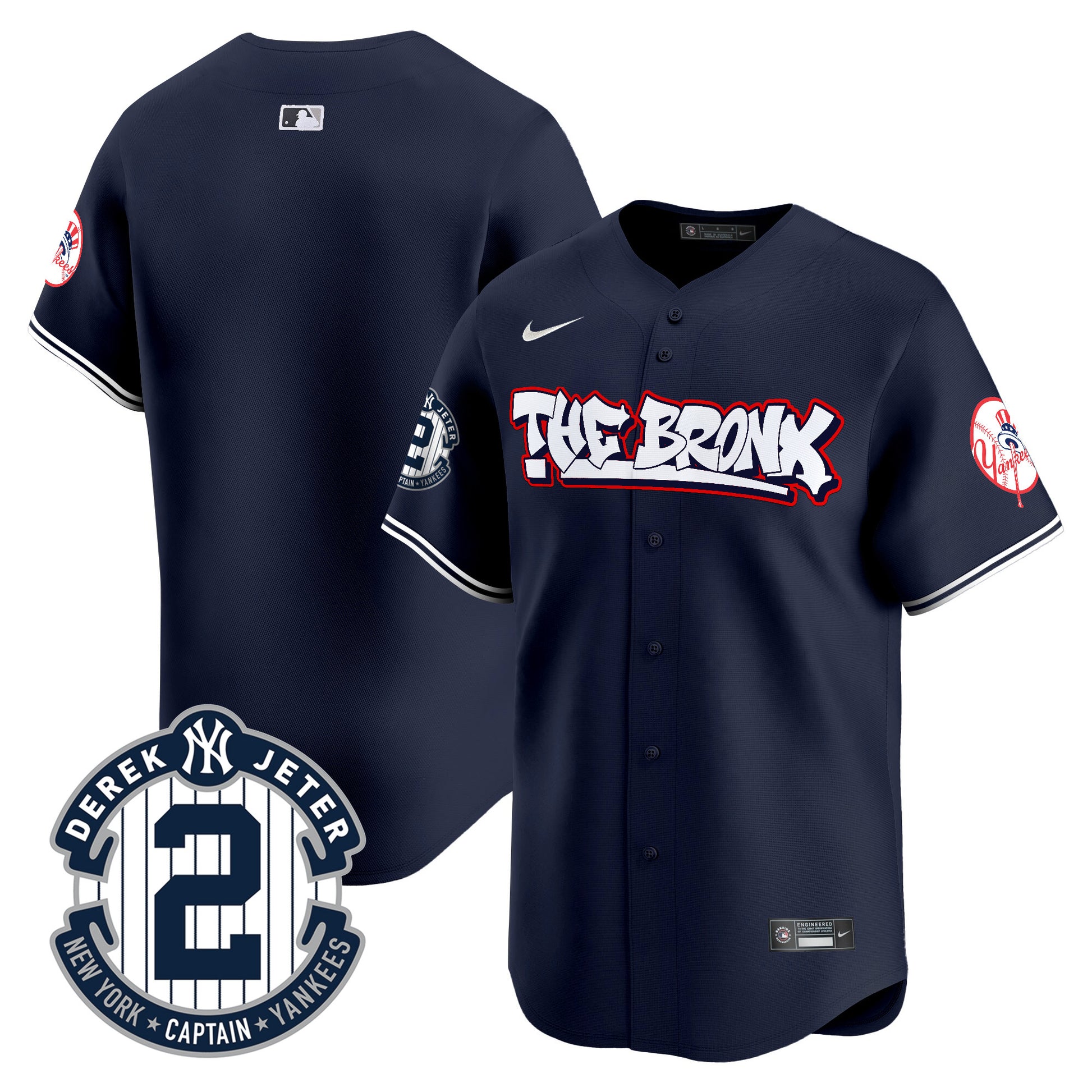 Men's New York Yankees The Bronx Graffiti Vapor Premier Limited Jersey V8 - All Stitched