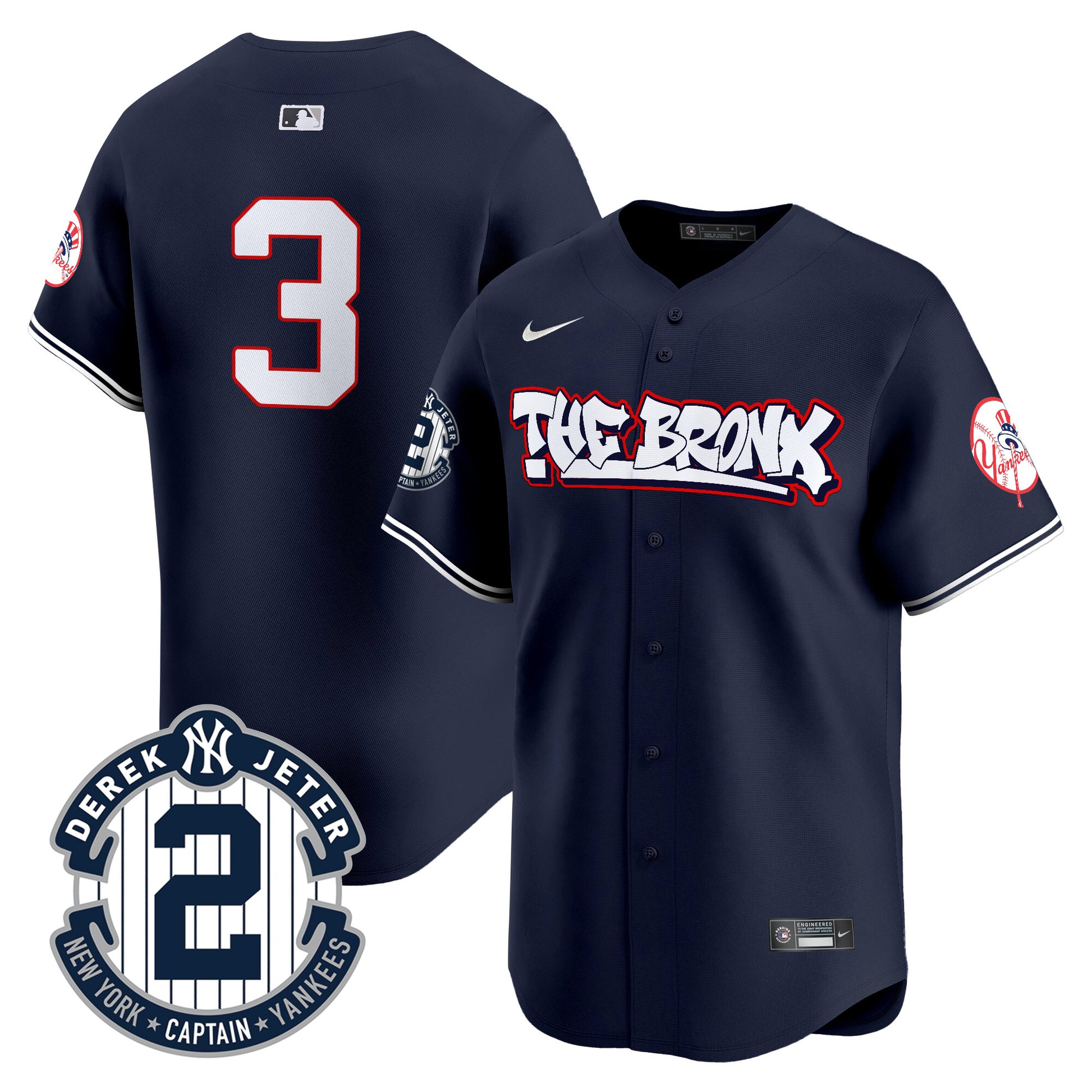 Men's New York Yankees The Bronx Graffiti Vapor Premier Limited Jersey V8 - All Stitched