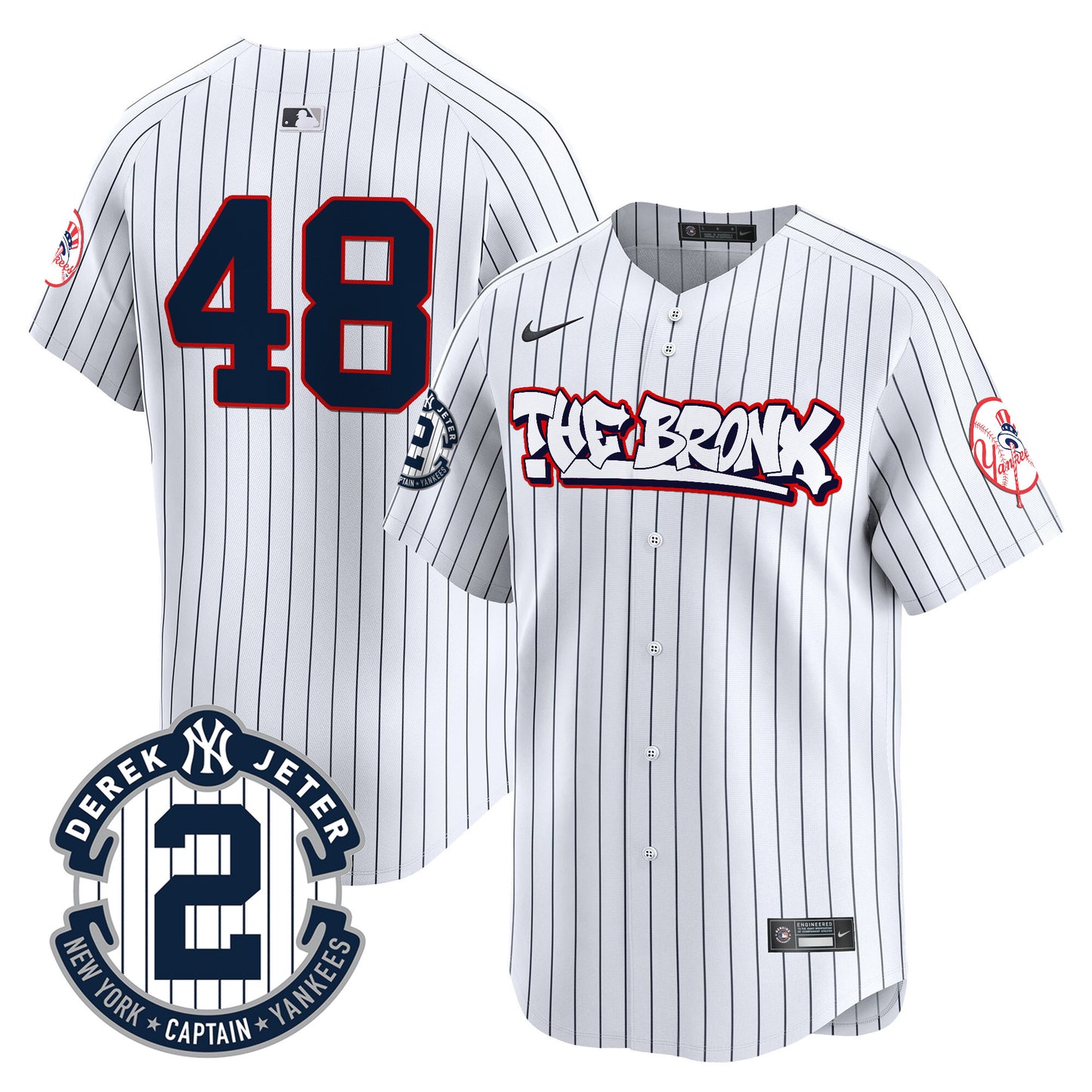Men's New York Yankees The Bronx Graffiti Vapor Premier Limited Jersey V8 - All Stitched