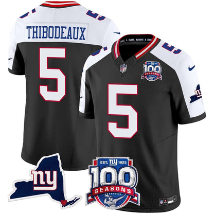 Men's New York Giants 100th Season & State Patch Vapor Limited Jersey - All Stitched