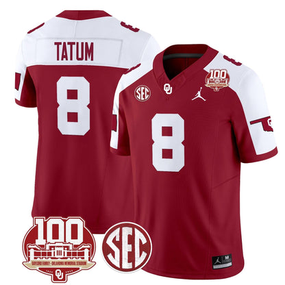 Oklahoma Sooners 100th Anniversary Patch Vapor Limited Jersey - All Stitched