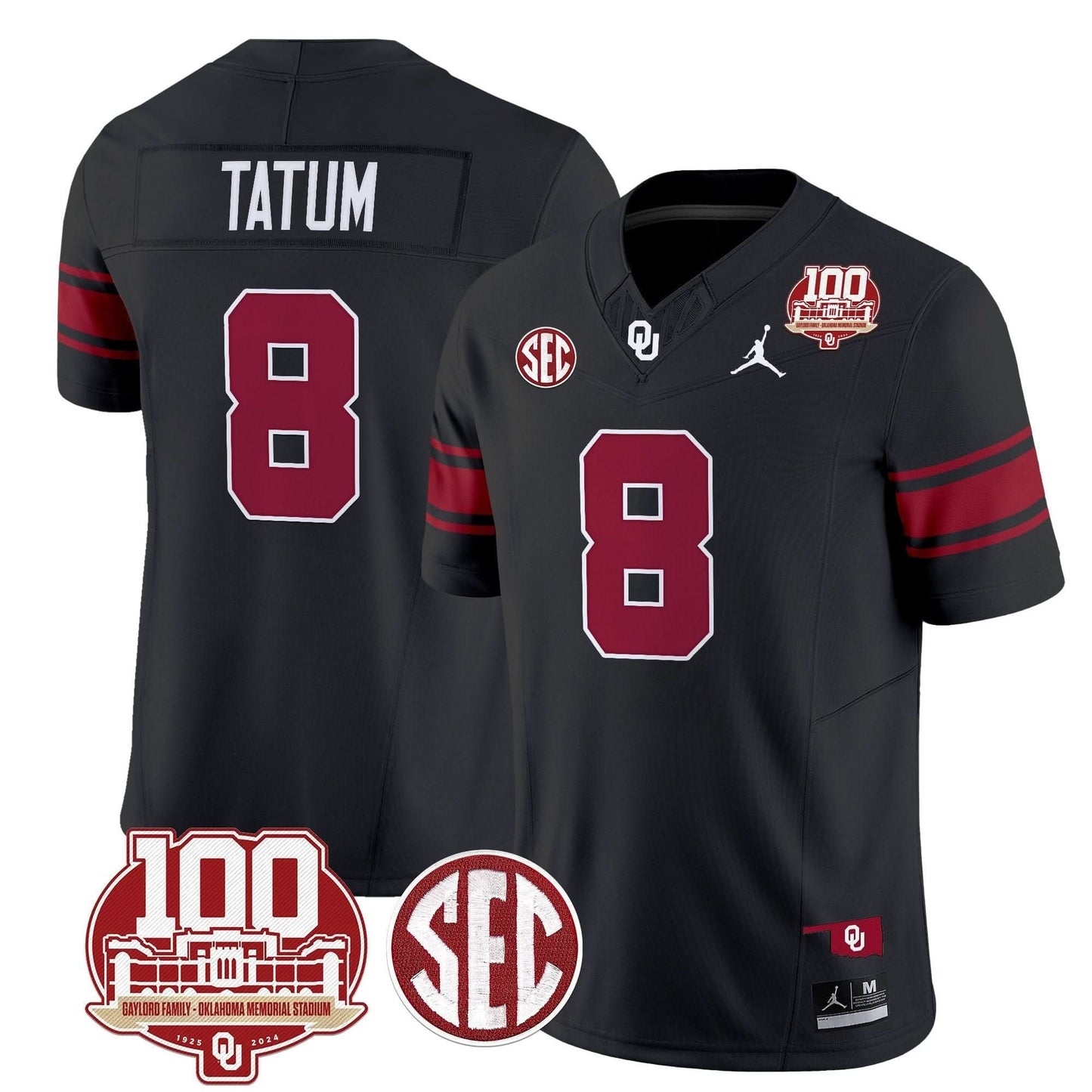 Oklahoma Sooners 100th Anniversary Patch Vapor Limited Jersey - All Stitched