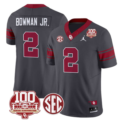 Oklahoma Sooners 100th Anniversary Patch Vapor Limited Jersey - All Stitched
