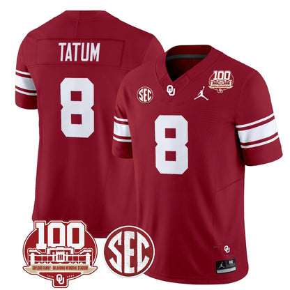 Oklahoma Sooners 100th Anniversary Patch Vapor Limited Jersey - All Stitched
