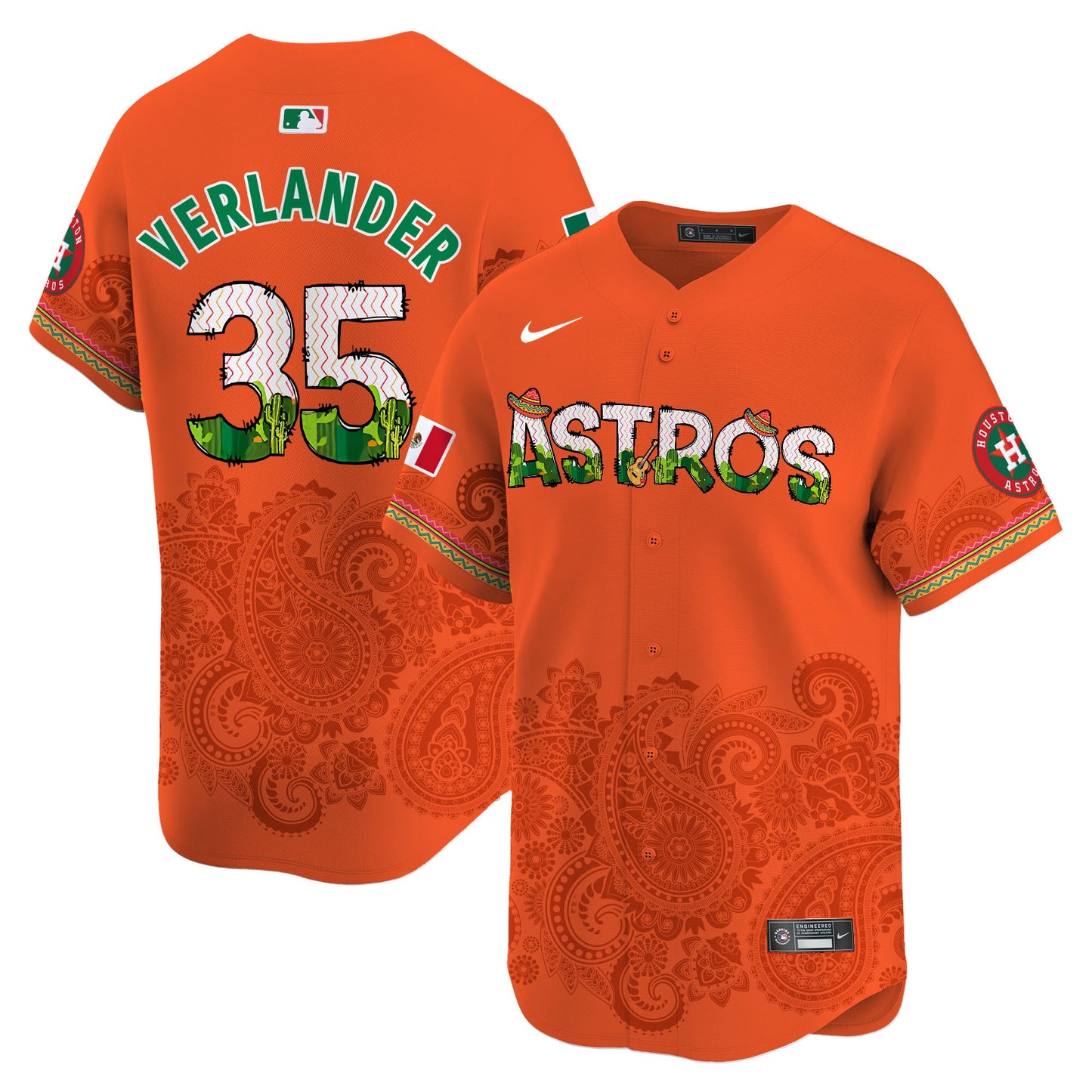 Houston Astros Paisley Mexico Vapor Premier Limited Jersey V4 - Printed